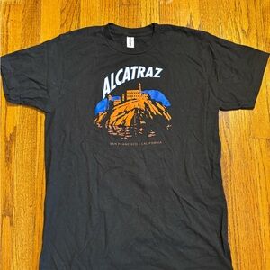 Unisex Black Alcatraz Graphic Tee